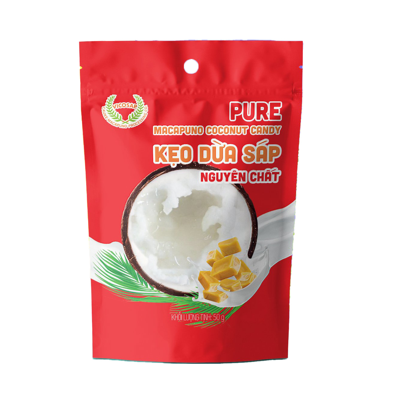 Kẹo dừa sáp nguyên chất túi 50g