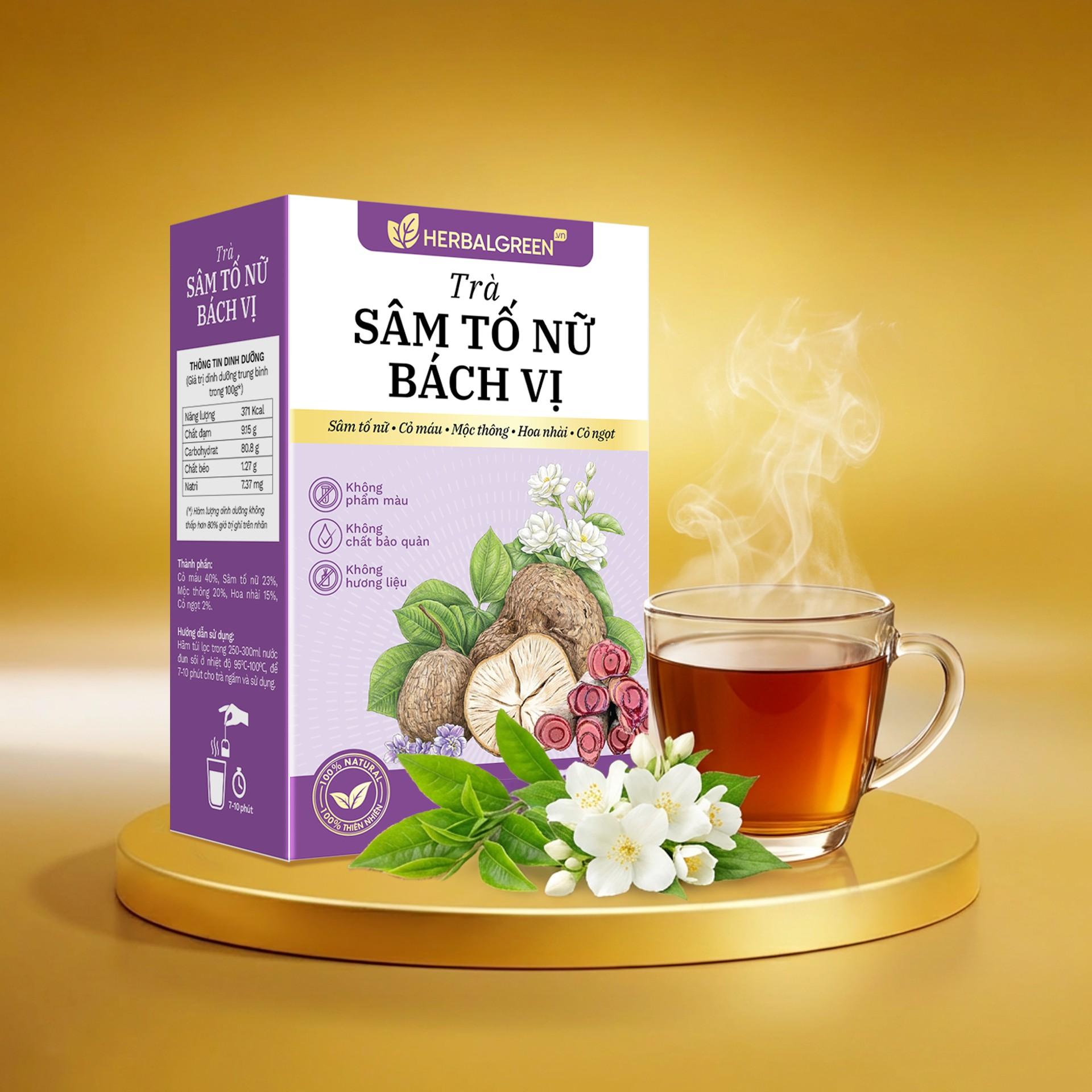 Trà Sâm tố nữ Bách vị - 100g - Herbalgreen